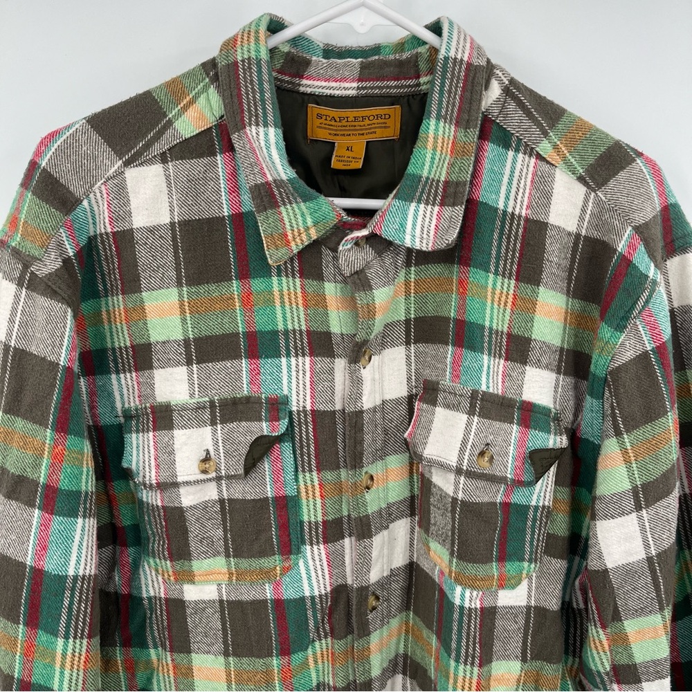 Men’s Stapleford Plaid Flannel Shacket Long Sleeve Muti Colored Shirt‎ Sz XL